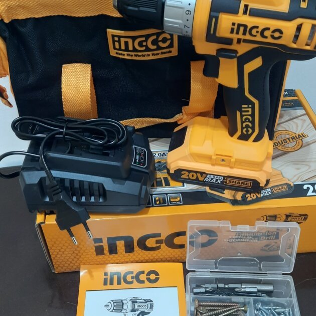 Perceuse sans fil Ingco 20 V Lithium-Ion CDLI2002 – Image 2