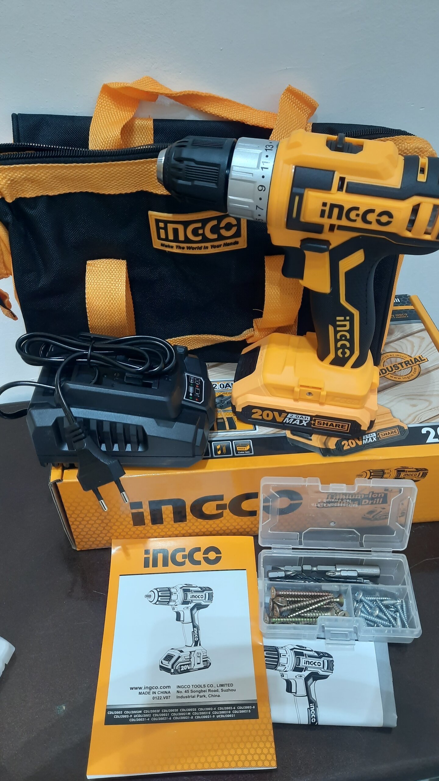 Perceuse sans fil Ingco 20 V Lithium-Ion CDLI2002 – Image 2