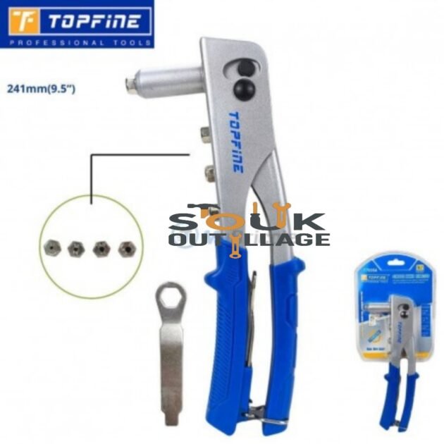 Pince à rivets, riveteuse manuelle 241mm Rivets aveugles 2.4-4.8mm en acier au chrome TOPFINE | 170054
