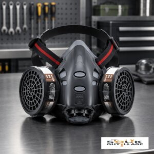 Masque de protection respiratoire ASL 308A avec 2 filtres pour gaz, vapeurs et particules
