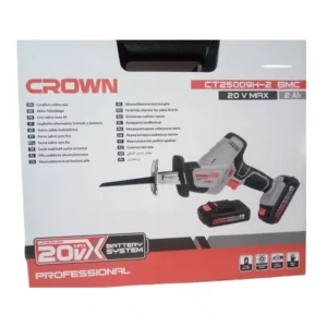 Scie Sabre À 2 Batteries 20V Multifonction Avec 2 Lames Bois, Métal Crown CT25009H-2 BMC