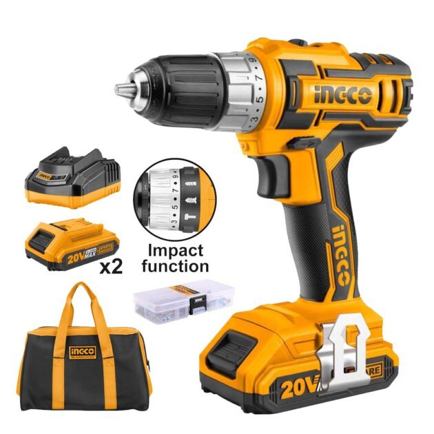 Perceuse sans fil Ingco 20 V Lithium-Ion CDLI2002