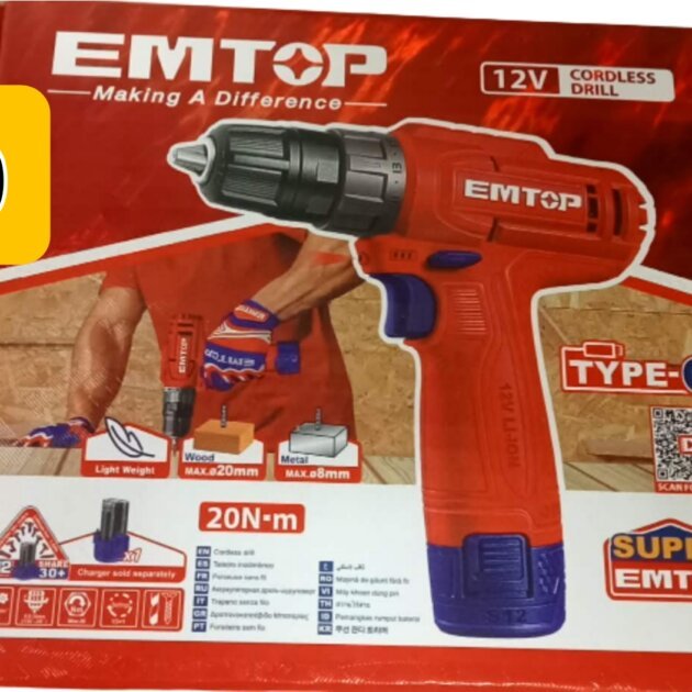 Visseuse-perceuse 12V 20Nm EMTOP