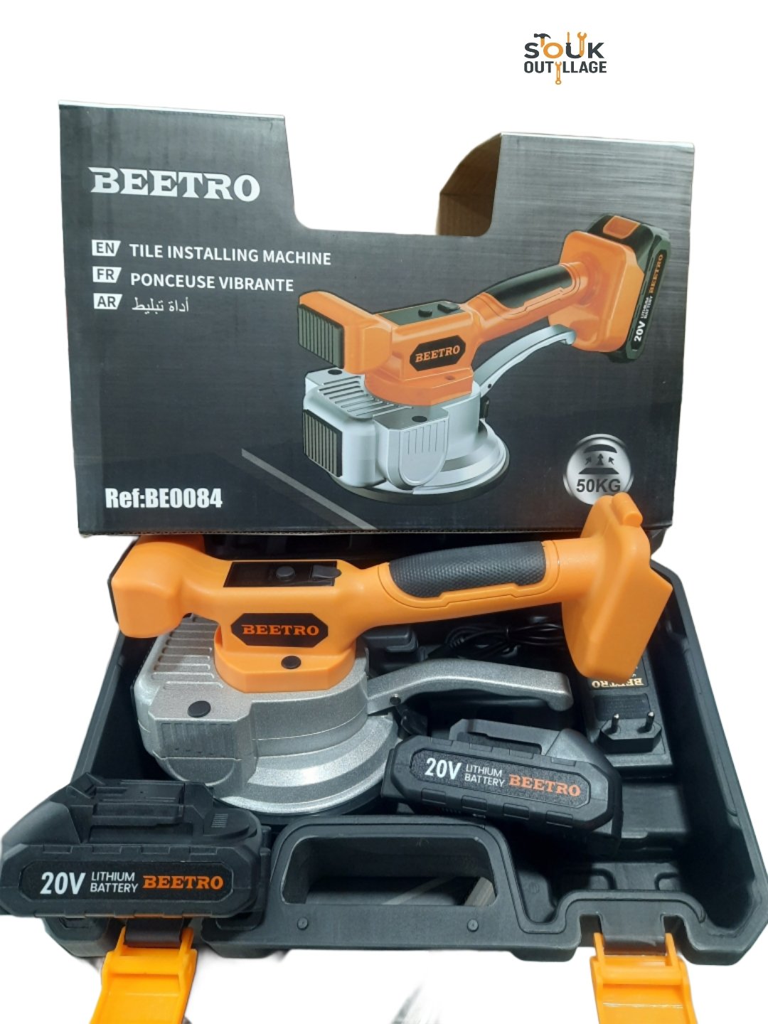 Ventouse Vibrante 50 Kg DOUBLE Batteries 20V BEETRO BE0084