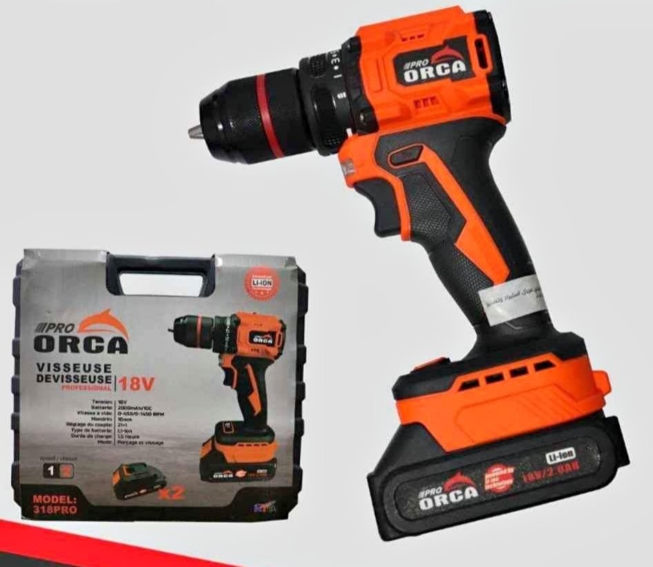 Visseuse et perceuse sans fil ORCA 18V double batterie 318PRO