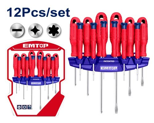 Jeu De Tournevis 12Pcs EMTOP ESST1201