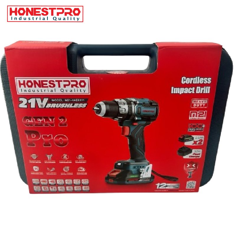 Perceuse-Visseuse HONESTPRO 21V YAE6111 100 NM