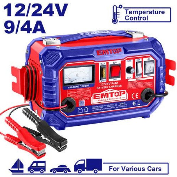 Chargeur De Batterie Intelligent 12/24V Haute Performance Emtop EFCR16011