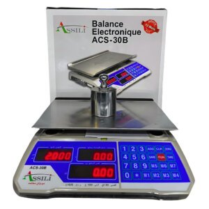 Balance électronique ASSILI 30 KG batterie rechargeable en acier inoxydable