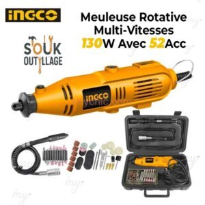 Meuleuse Rotative Multi-Vitesses 130W Avec 52Acc Ingco MG1309M