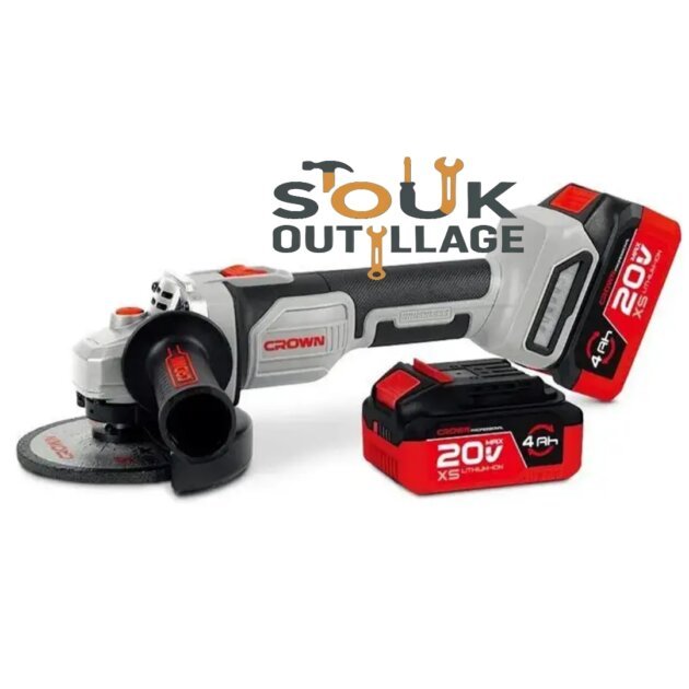 Meuleuse d’angle sans fil 20V avec 2 batteries | CROWN – Image 2