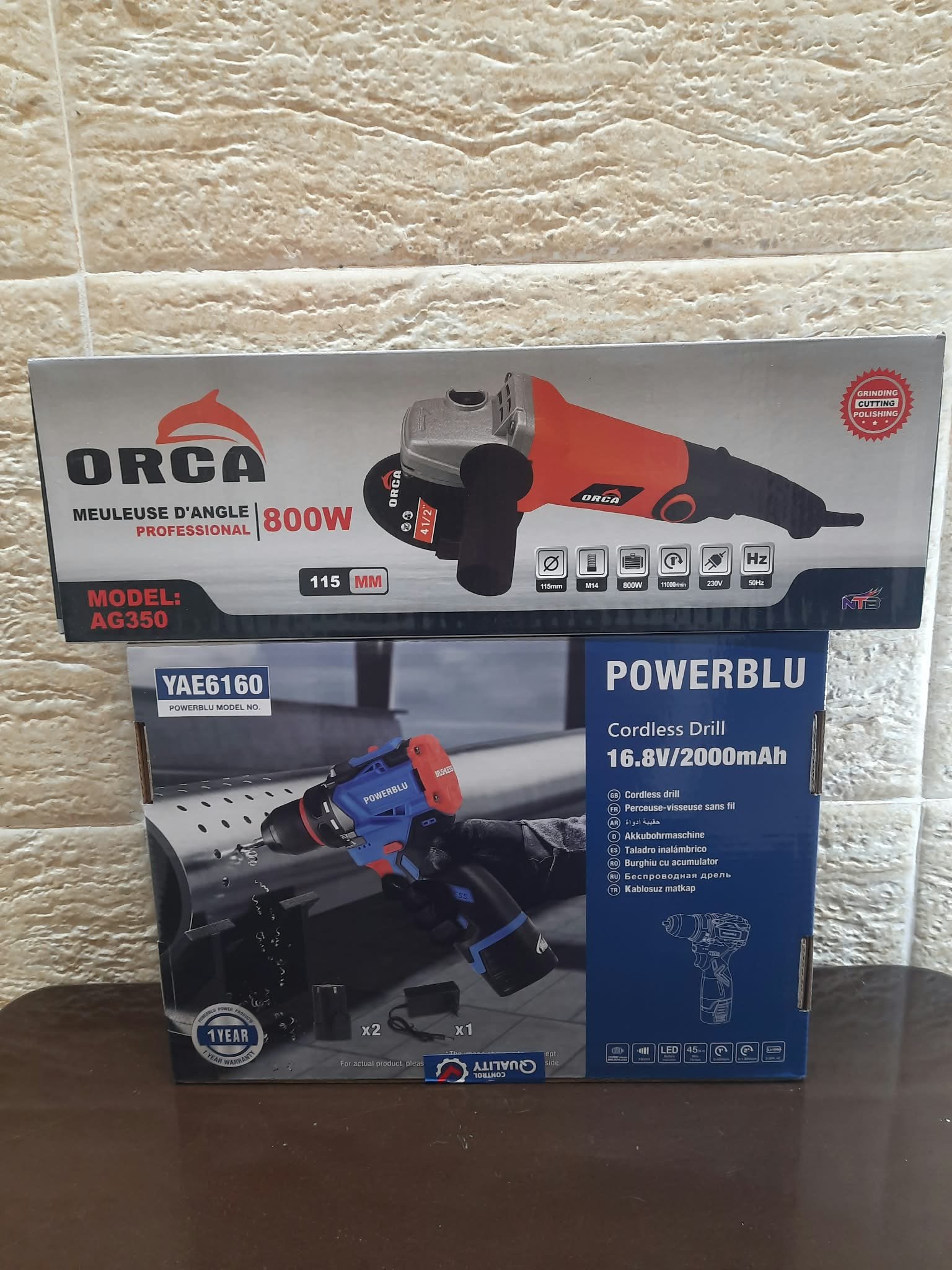 Pack Meuleuse ORCA 800W + Perceuse-visseuse POWERBLU 16.8V | Outillage professionnel