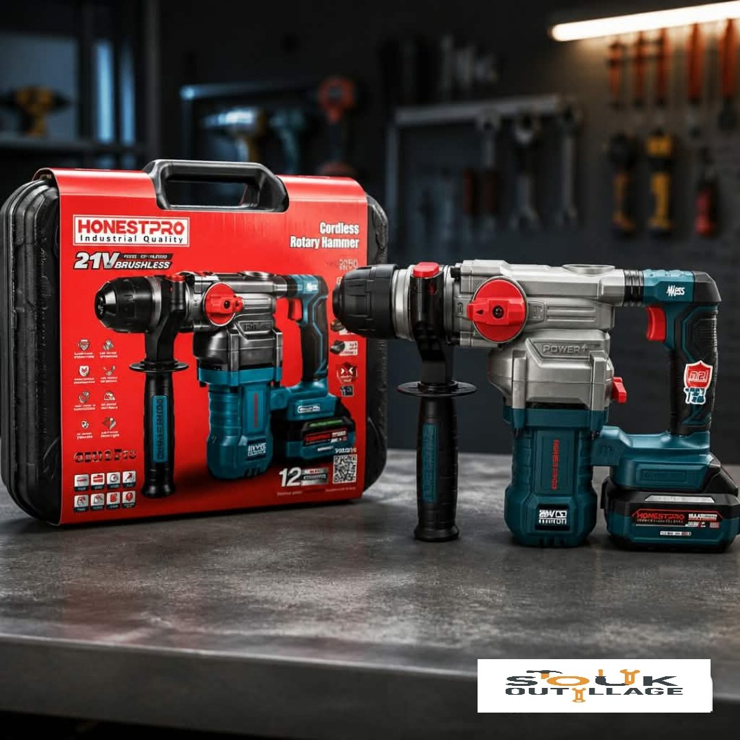 Marteau Perforateur Brushless à Batterie 4Ah 21V HONESTPRO YAE2650