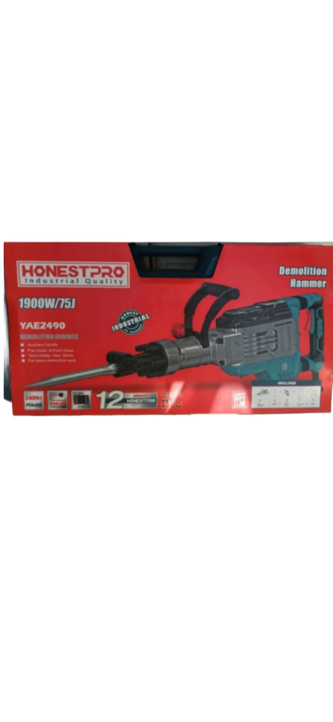Marteau Piqueur de Démolition HONESTPRO YAE2279 1900W 55J – Image 3