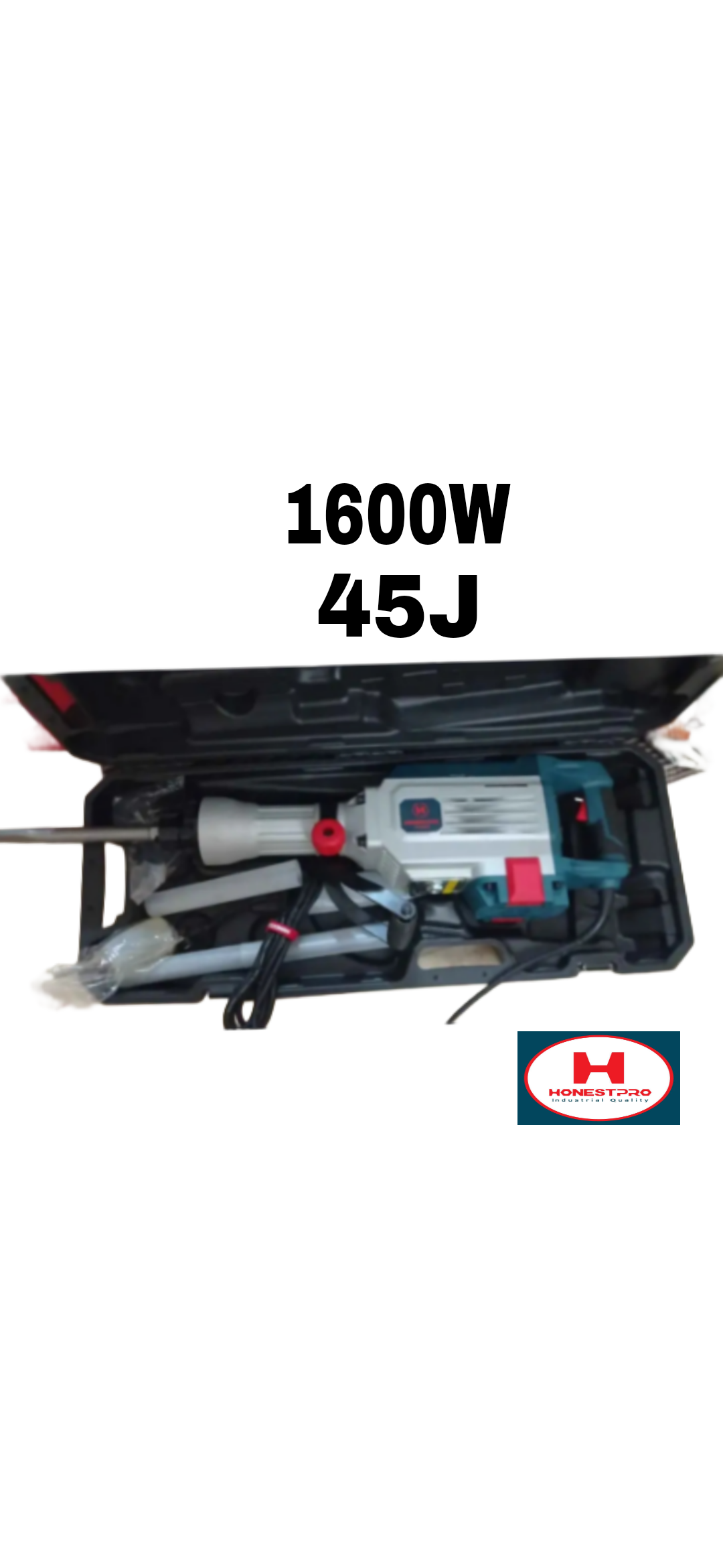 MARTEAU PIQUEUR Demolition 1600W 45J Honestpro Réf: YAE2238