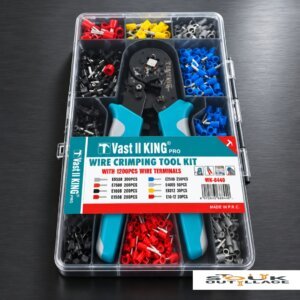 Pince à sertir auto-ajustable pour embouts de câble avec ensemble de cosses 1200PCS