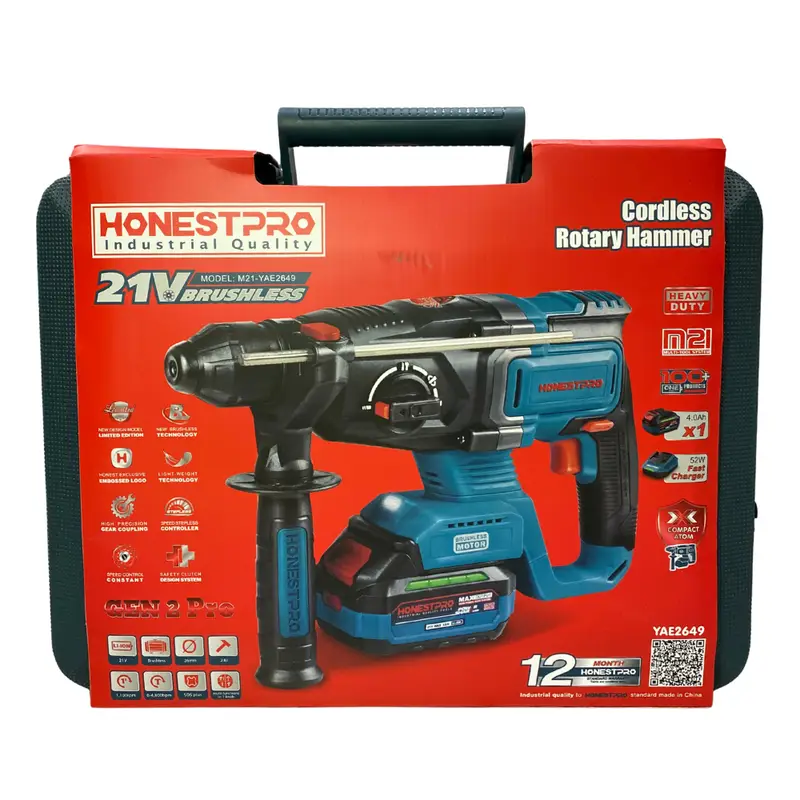 MARTEAU PERFORATEUR SANS FIL HONESTPRO 2.8J – Image 2