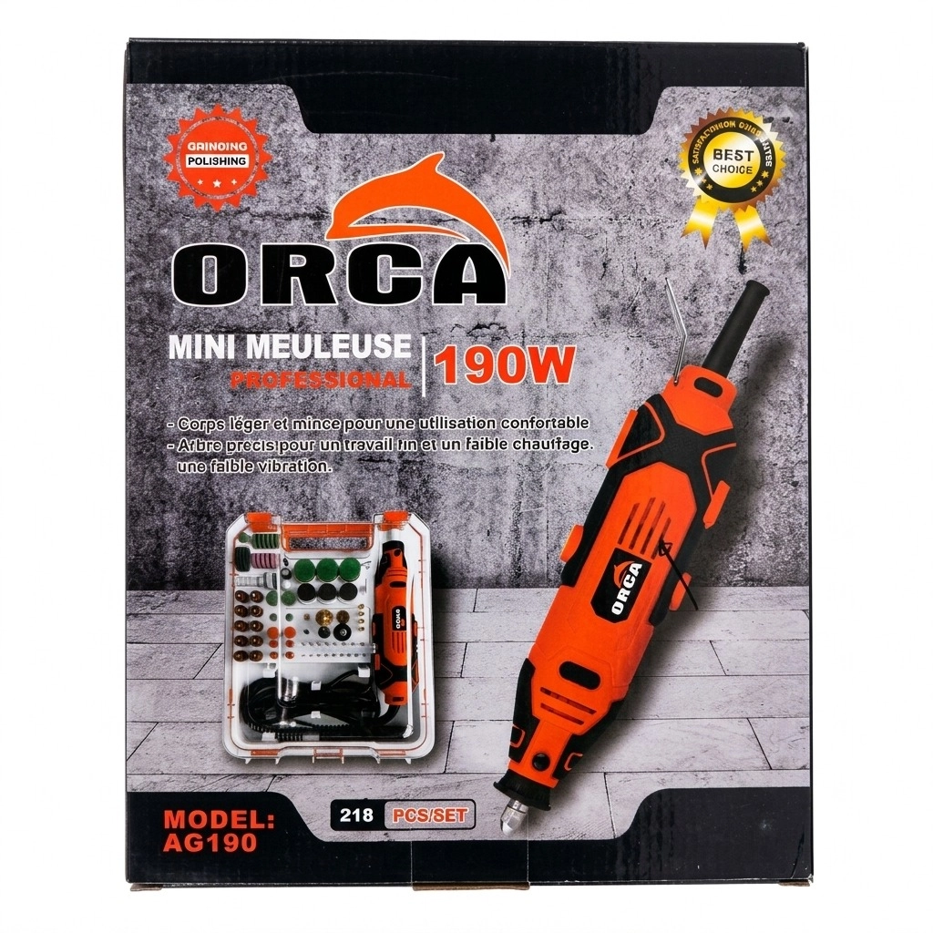 Mini meuleuse outil rotatif 190W 218 Pcs ORCA – Image 2